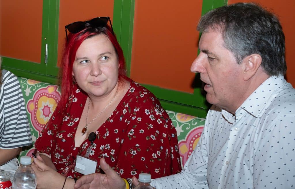 Jenny Scott and Steve Rotheram talking